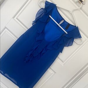 Zara Vibrant Blue ruffle top size extra small